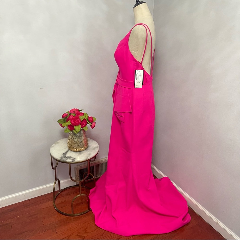 # Basix Black Label Fuchsia Side Hip Peplum Gown New With Tag - Picture 5 of 16